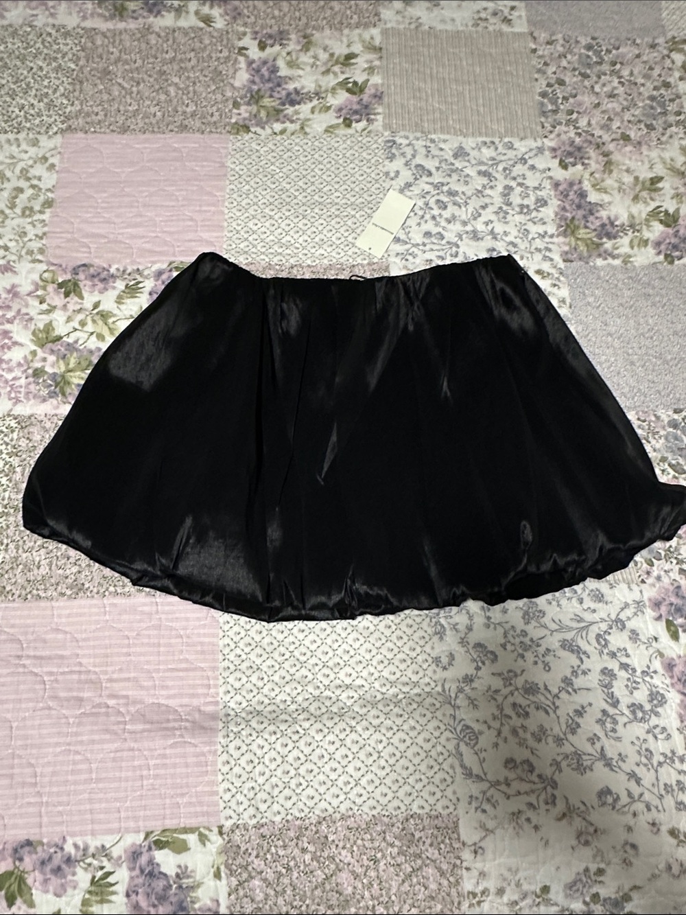 Black Satin Women's Skirt - Classic A-Line